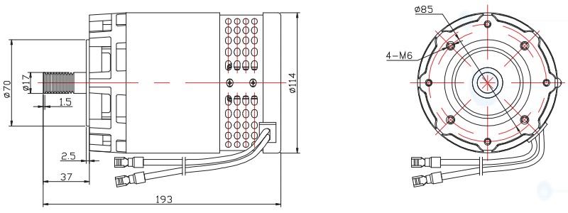 掃地機(jī)專用電機(jī)外形尺寸圖