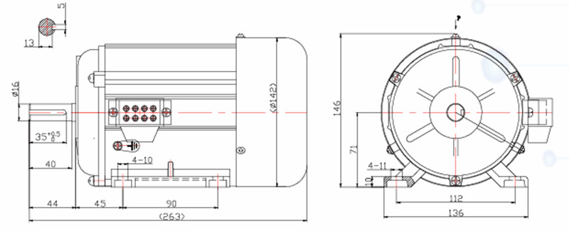 標(biāo)準(zhǔn)型電機(jī)外形尺寸圖