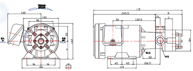 油泵專用電機外形尺寸圖