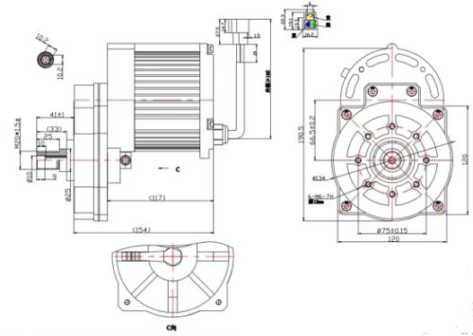 洗地機(jī)無(wú)刷電機(jī)外形尺寸圖